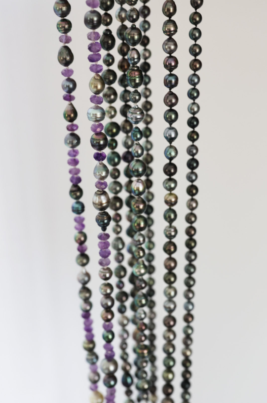 Designer Tahitian Pearl Amethyst Gemstone Necklace