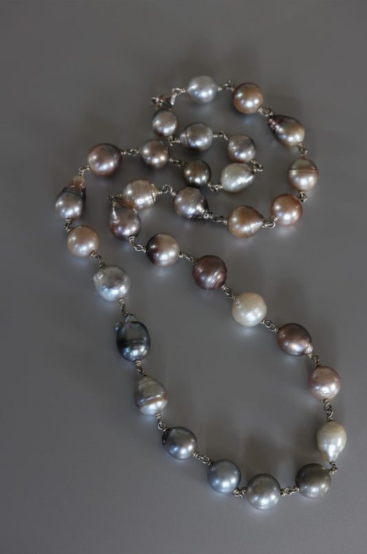 Large Tahitian Baroque Pearl Necklace