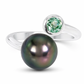 Tahitian Pearl Green Sapphire HINA Ring