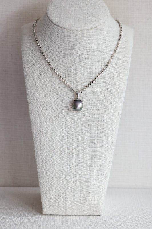 Tahitian Pearl Pendant On Italian Chain (16.2mm)