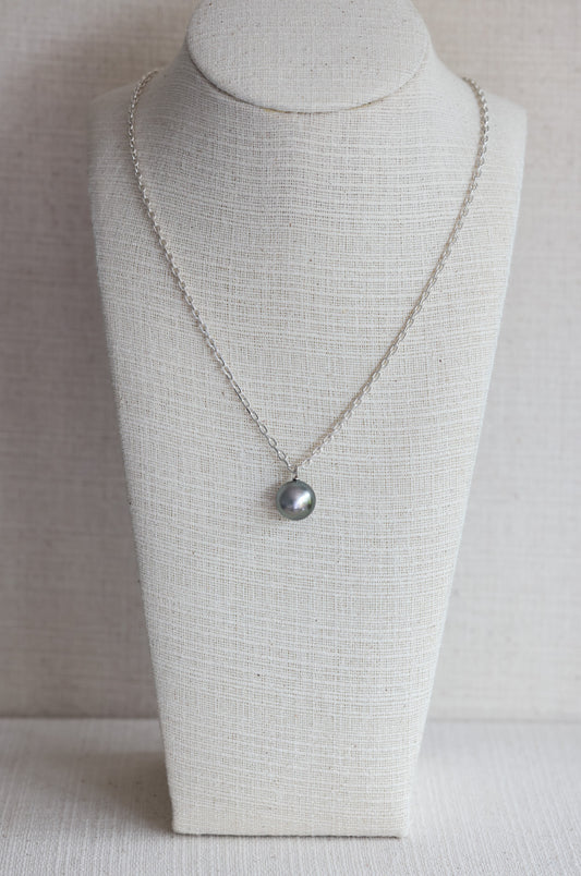 Tahitian Pearl Pendant On Italian Chain (12.5mm)