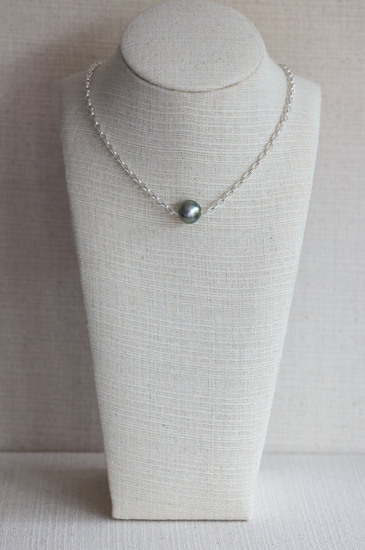 Tahitian Pearl Pendant On Italian Chain (12.5mm)