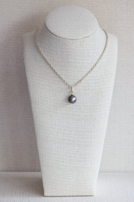 Tahitian Pearl Pendant On Italian Chain (12mm)