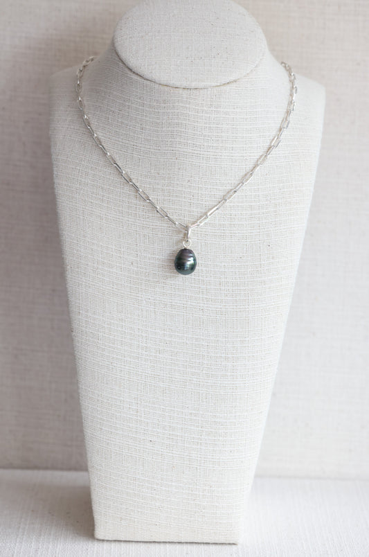 Tahitian Pearl Pendant On Italian Chain (12mm)